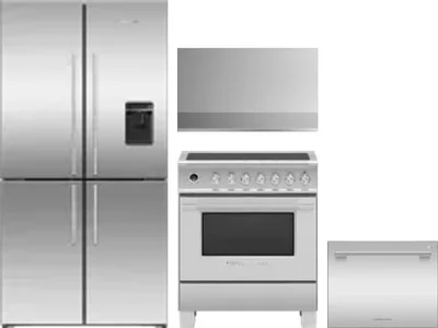 4 Piece Package Includes Refrigerator, Range, Hood And Dishwasher